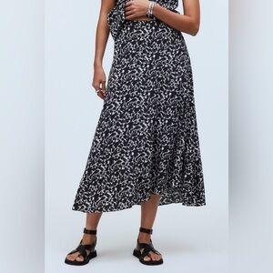 Madewell Side-Slit Midi Skirt in Floral Crepe